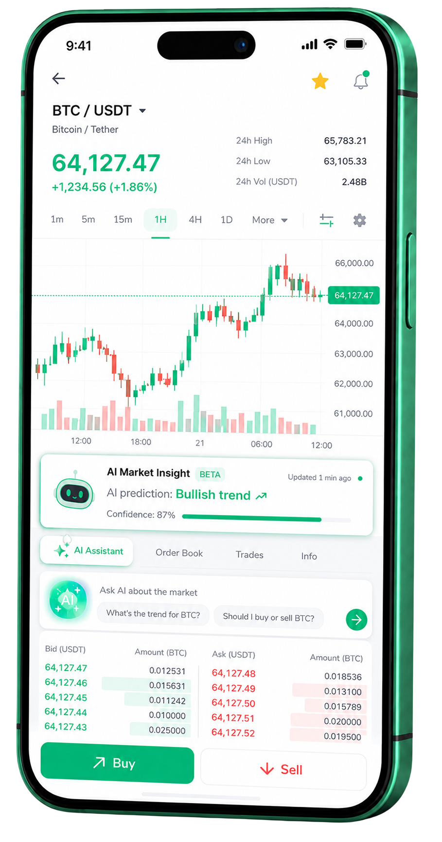 Wealthlorex mobile trading app running on a smartphone